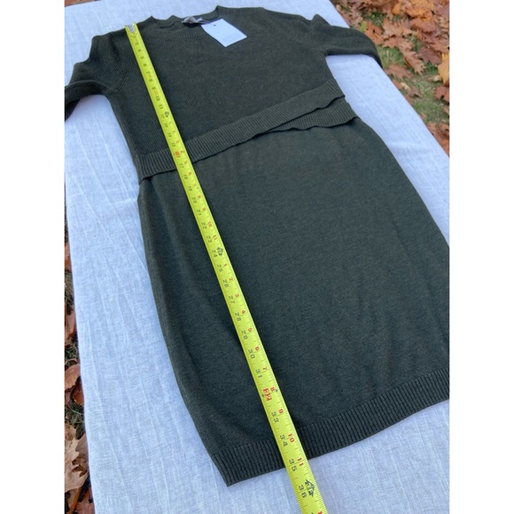 RELISTED ASOS Green Knit Sweater Dress Long Sleeves Crew Neck New With Tags - Picture 10 of 15